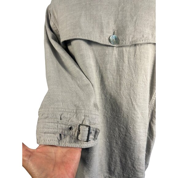 JH Collectibles Woman's 3X Beige Linen Blend Button-Front Jacket Lagenlook - Picture 8 of 9